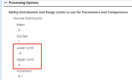 TCC range selection screen from template